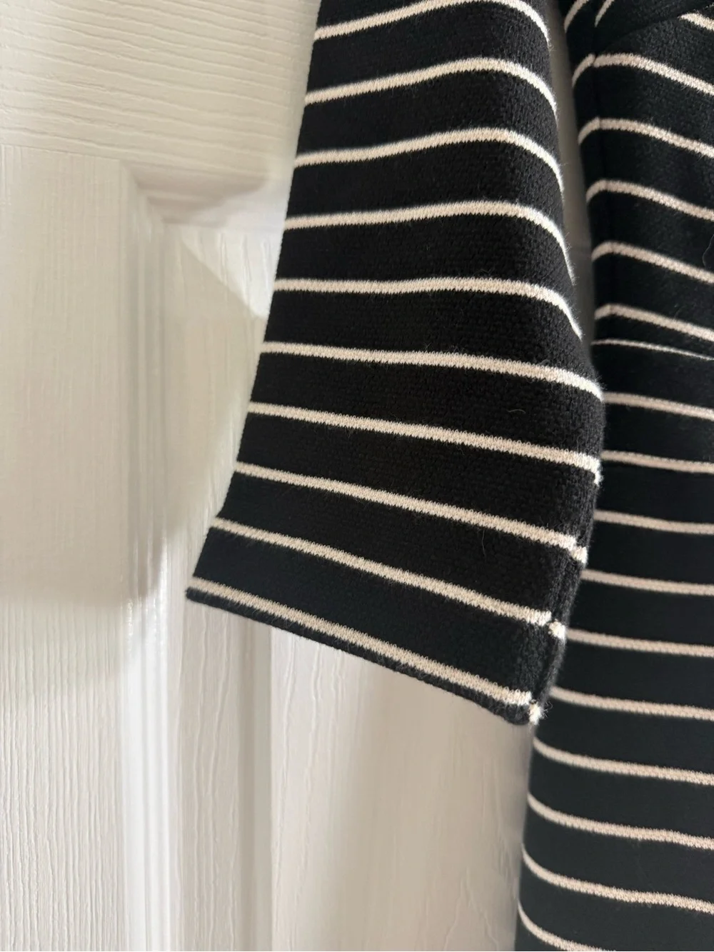 Boden- Striped Black and White Fit-and-Flare Dress